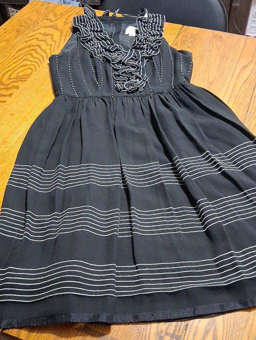 KATE SPADE Womens SILK Dress 4 BLACK WHITE Sleevesless Cocktail Party Used